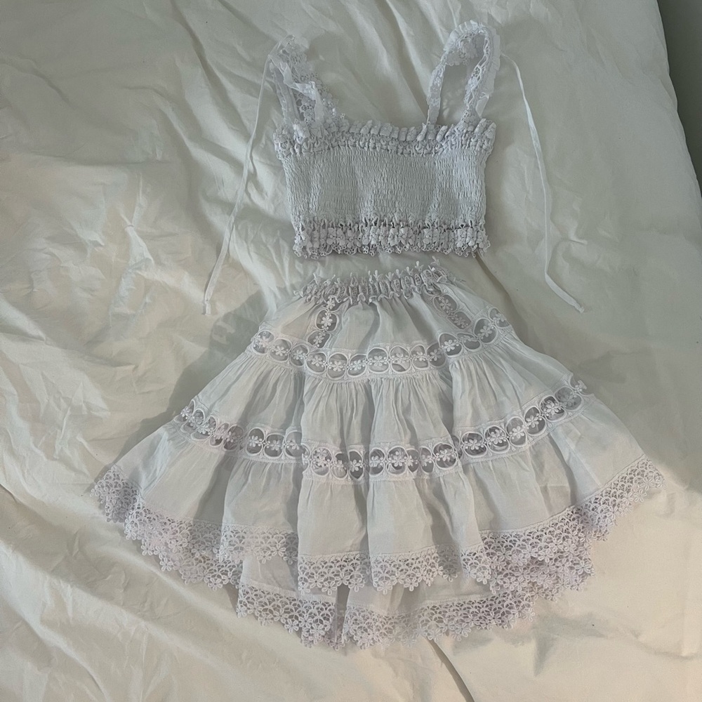 Charo Ruiz Ibiza Greta Skirt (size small) & Judy Top Set (size xs) - WHITE